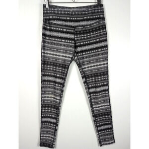 Mondetta Grand Prix Mondial Leggings M Gray Black Print Stretch Athletic